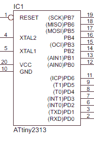 ATtiny2313 pinout