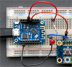 WeMos D1 Mini V3 op breadboard