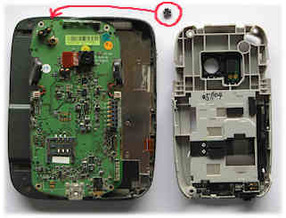 Geopende HTC/QTEK9100 voor reparatie